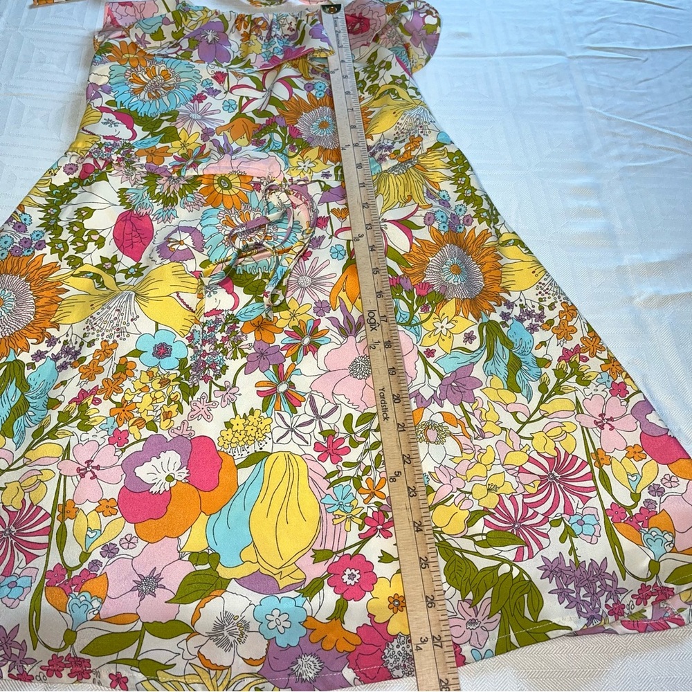 Liberty of London for Target Floral Ruffle Halter Dress Tie Elastic Waist XS - Picture 7 of 10